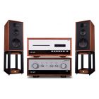 Leak Stereo 130, CDT & Wharfedale Linton with Stands (Walnut)