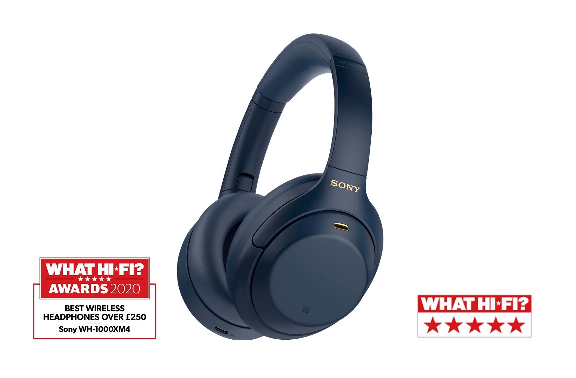  Sony WH-1000XM4 (Midnight Blue) Wireless Bluetooth Noise Cancelling Over Ear Headphones