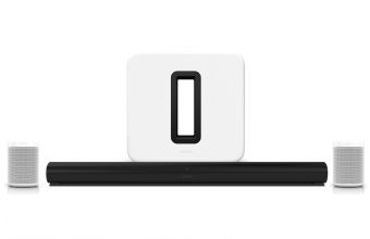 Sonos One SL (X2) (White), Arc (Black) & Sub (GEN 3) (White)