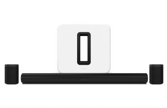 Sonos One SL (X2) (Black), Arc (Black) & Sub (GEN 3) (White)