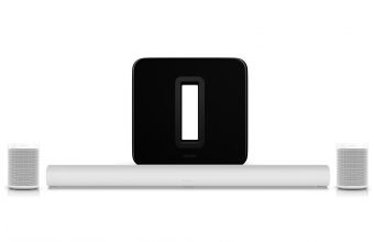 Sonos One SL (X2) (White), Arc (White) & Sub (GEN 3) (Black)