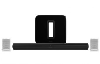 Sonos One SL (X2) (White), Arc (Black) & Sub (GEN 3) (Black)