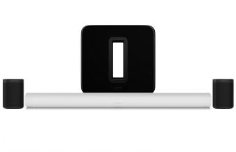 Sonos Arc (White), One GEN 2 (X2) (Black) & SUB GEN 3 (Black)