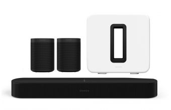 Sonos Beam Gen 2 with One SL (Black) (x2) & Sub Gen 3 (White)