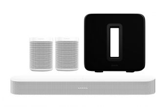 Sonos Beam Gen 2 with One SL (White) (x2) & Sub Gen 3 (Black)