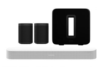 Sonos Beam Gen 2 (White) with One SL (x2) & Sub Gen 3 (Black)