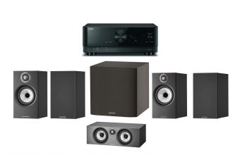 Yamaha RXV4A, Bowers & Wilkins 607, 606 & HTM6 S2 Anniversary Edition with ASW608 (Black)