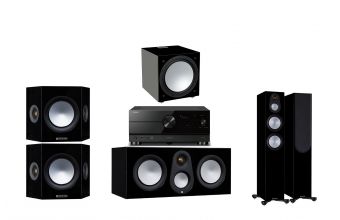 Yamaha RX-A6A (Black), Monitor Audio Silver 300, C250, FX (7G) & W12 (6G) (Gloss Black)