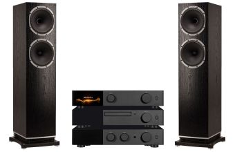 Audiolab 9000A, 9000CDT & 9000N (Black) with Fyne Audio F502 (Black Oak)