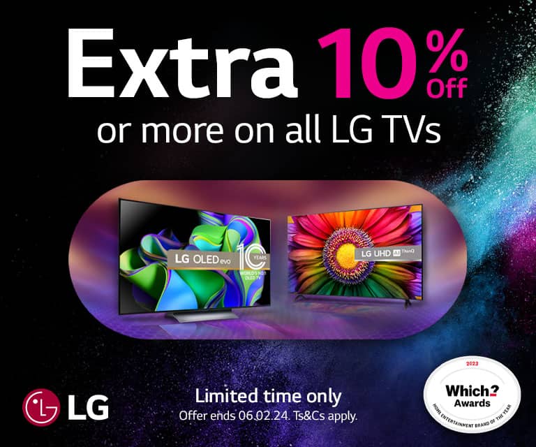 Extra 10% off all LG TVs