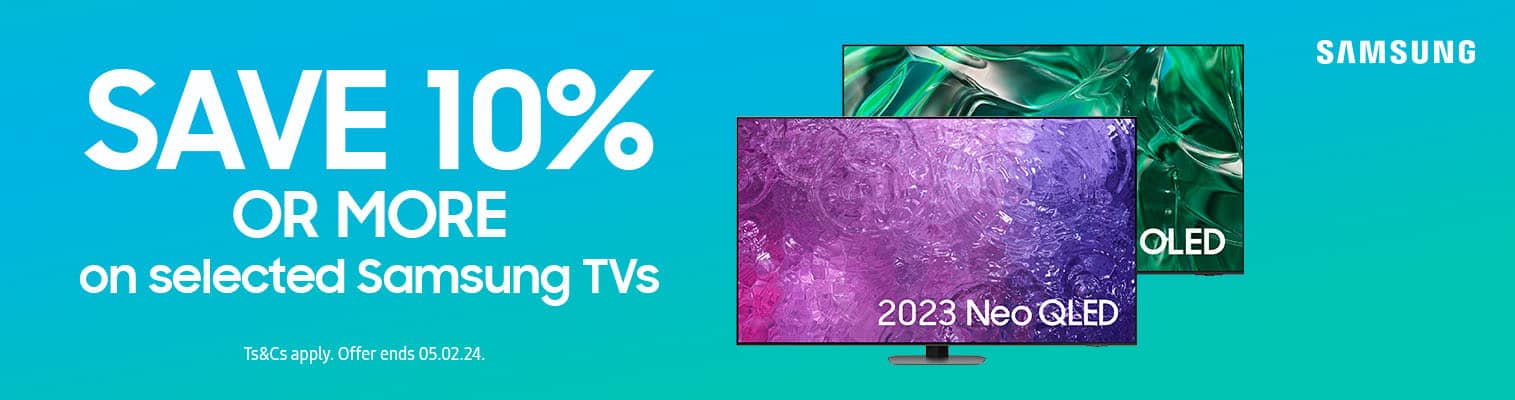 Save 10% on selected Samsung TVs