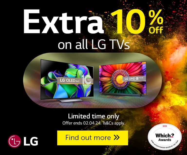 Extra 10% off all LG TVs