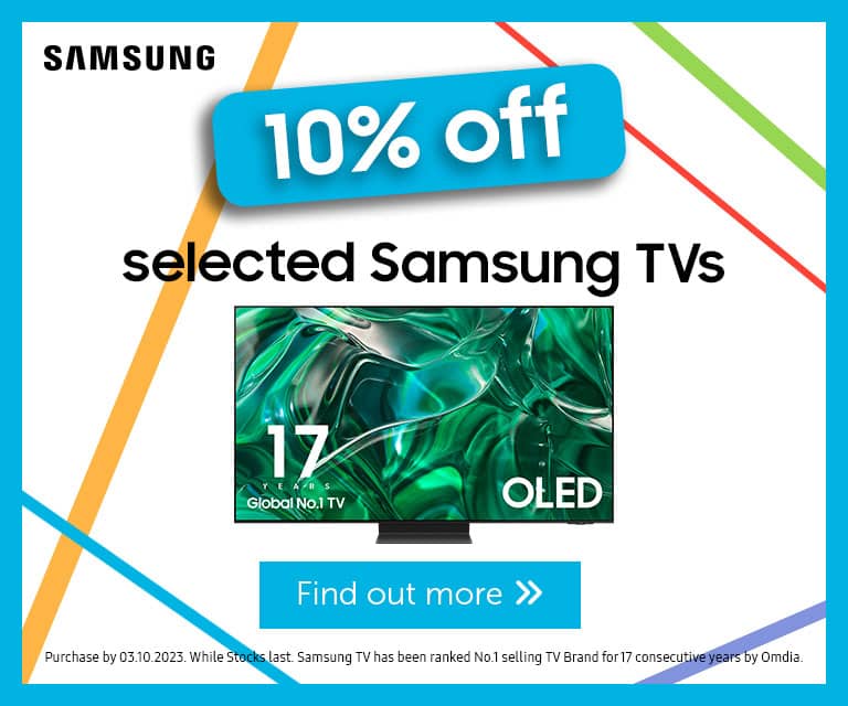 10% off selected Samsung TVs