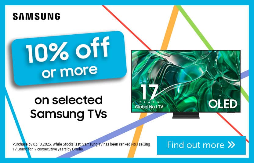 10% off or more on selected Samsung TVs
