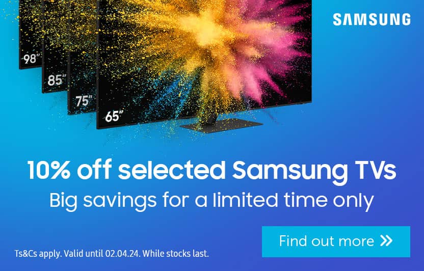 10% off selected Samsung TVs