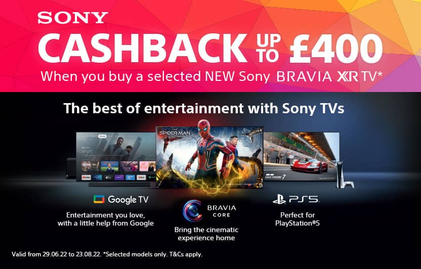 Up to £400 Sony Cashback
