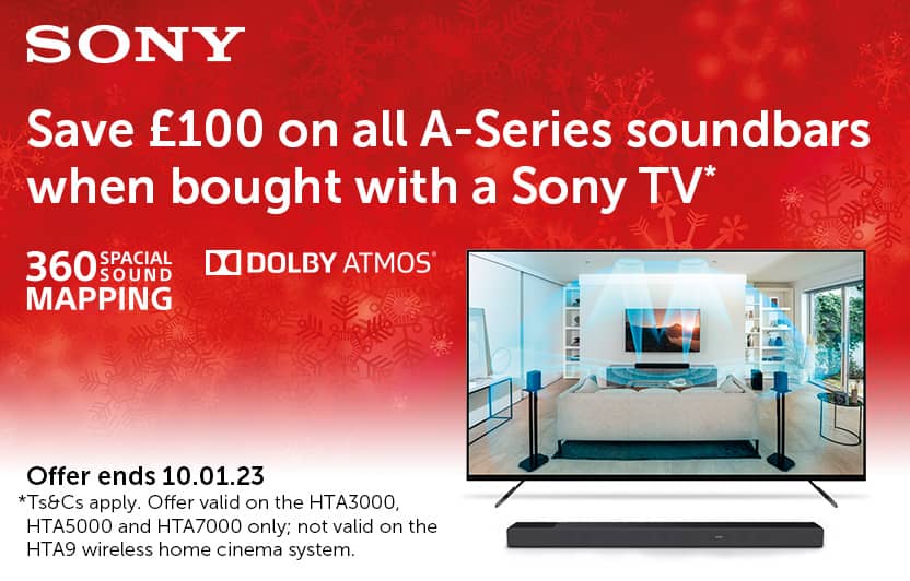Sony - Save £100 on all A-Series soundbars when bought with a Sony TV