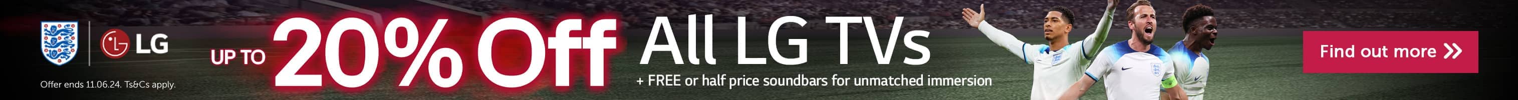 Up to 20% off all LG TVs