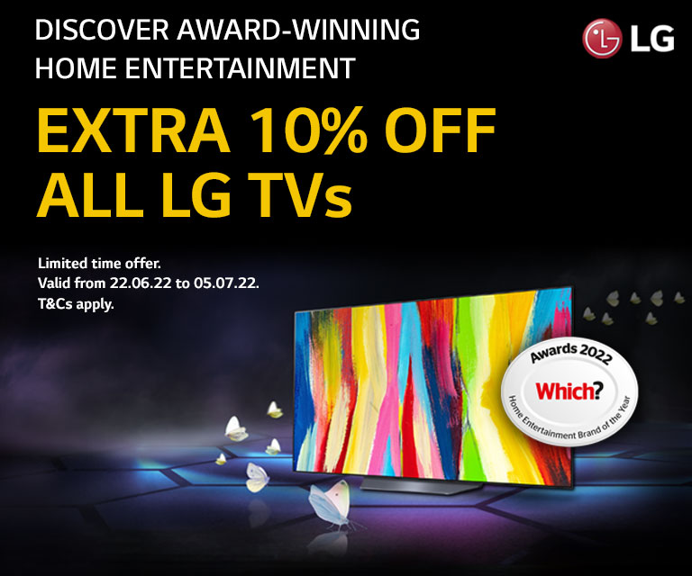 Extra 10% OFF all LG TVs 0622