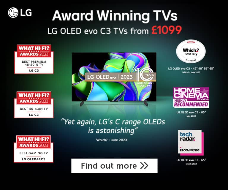 Award Winning LG OLED evo C3 TVs from £1099