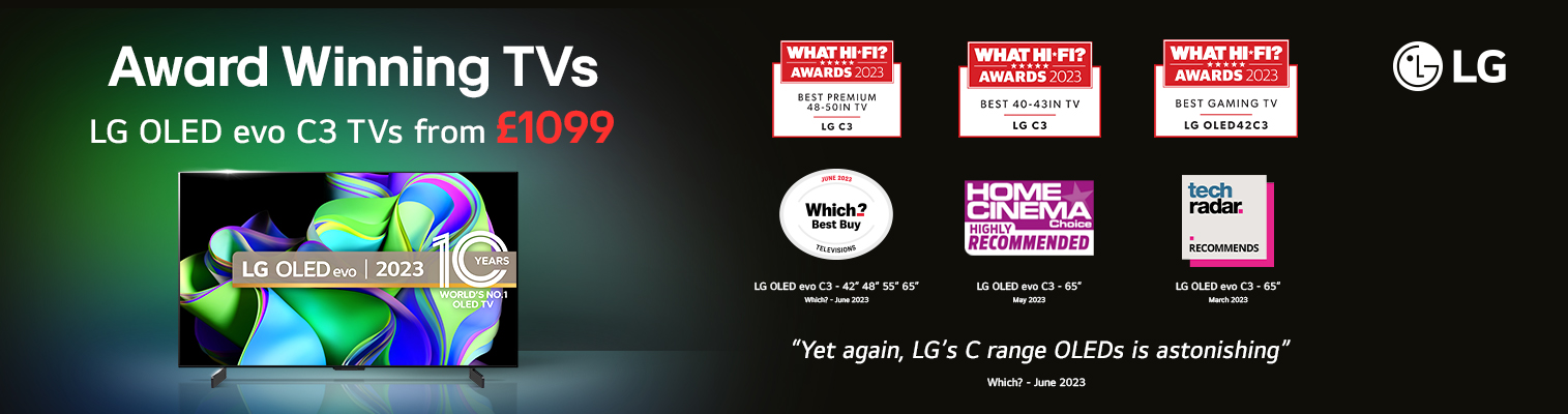 Award Winning LG OLED evo C3 TVs from £1099