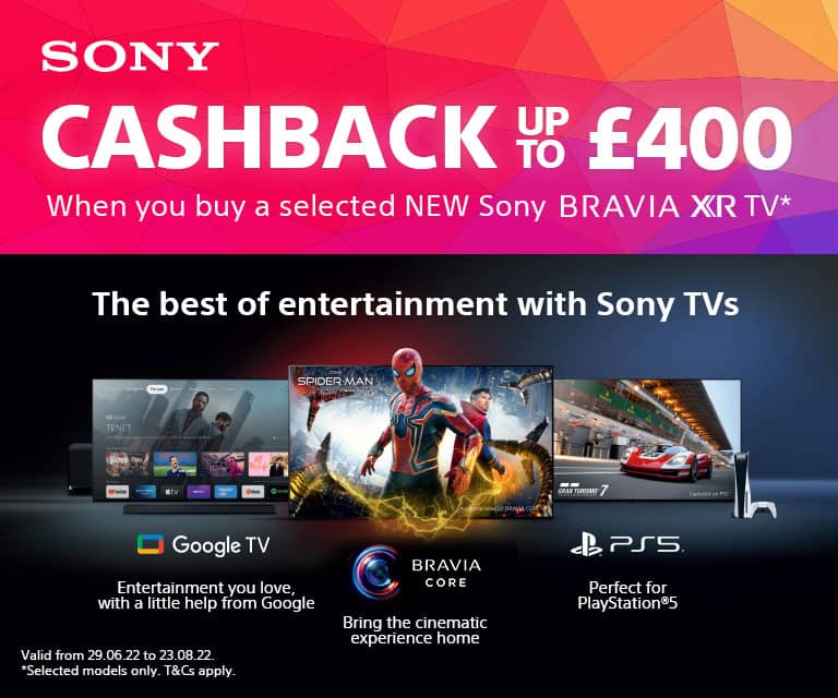 Sony Cashback BRAVIA TVs 0622
