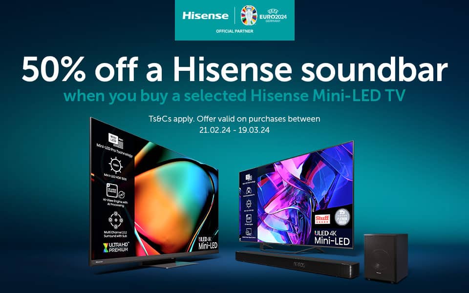 50% off selected Hisense soundbars