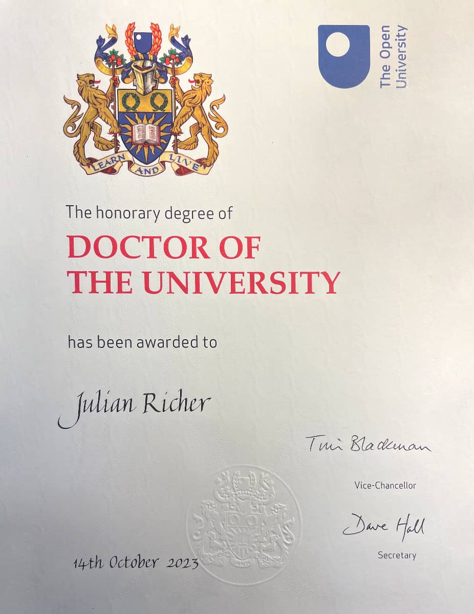 Open University's Honorary Doctorate