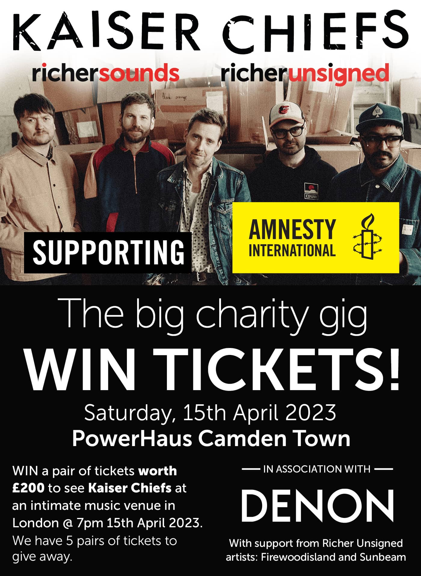 Win with Kaiser Chiefs and Amnesty International