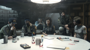 The whole gang look happy to be reunited.