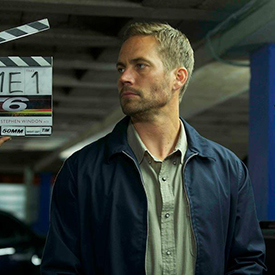 Paul Walker on set for his last film before his fatal car accident in 2013.