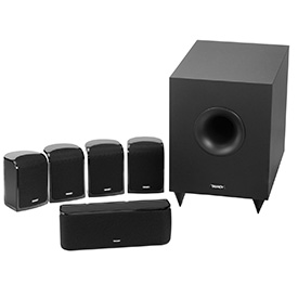 A surround sound system generally consists of rear speakers, a single centre and a sub. Just like the Tannoy TFX package.