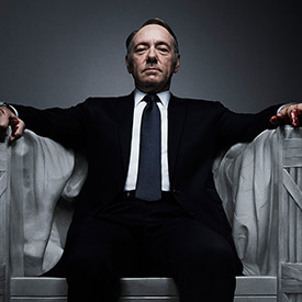 Kevin Spacey is emphatic as the power-hungry politician Frank Underwood.