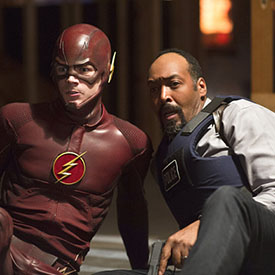 Introducing The Flash - the comic book hero is played by Grant Gustin.